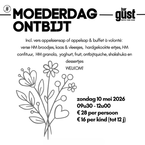 Moederdag ontbijt at Bar Gust